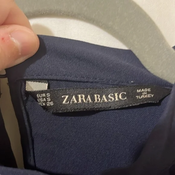 Zara Used Dark Blue High Collar Open Back Jumpsuit a301 - Picture 3 of 5